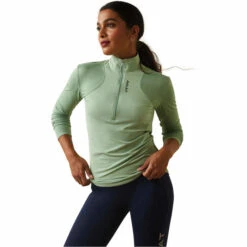 2023 Ariat Womens Breathe 1/4 Zip Baselayer 10043389 - Basil