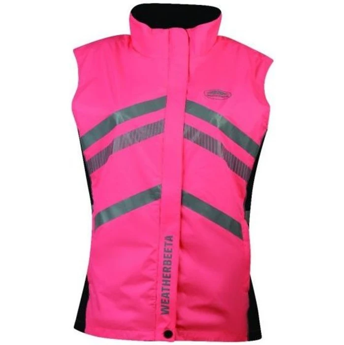 Weatherbeeta Unisex Reflective Lightweight Waterproof Vest Hi Vis Pink 1005268 Colour Pink