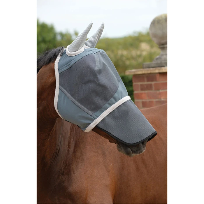 Weatherbeeta Deluxe Fly Mask With Nose - Grey 1 Weatherbeeta Deluxe Fly Mask With Nose - Grey