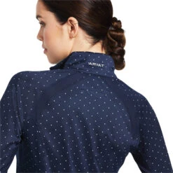 2023 Ariat Womens Sunstopper 2.0 1/4 Zip Base Layer Top 10030429 - Navy Dot Colour Navy Dot -Ariat Shop 1597 202220Ariat20Womens20Sunstopper202.0201420Zip20Base20Layer20Top201003935320 20Navy20Dot20Close20Up.700x700