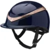 2022 Charles Owen Halo Gloss Helmet & Headband - Navy / Rose Gold