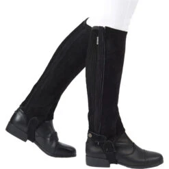 Dublin Childrens Suede Half Chaps II Black 591840