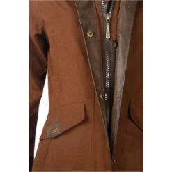 2022 Baleno Womens Kensington Coat 772B - Brown Colour Brown -Ariat Shop 202120Baleno20Kensington20Long20Coat206003207120 20Brown20zip20detail.700x700