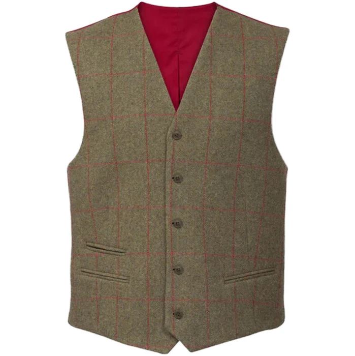 2022 Alan Paine Mens Combrook Tweed Shooting Field Waistcoat COMGLBW - Sage Colour Sage 1 2022 Alan Paine Mens Combrook Tweed Shooting Field Waistcoat COMGLBW - Sage Colour Sage
