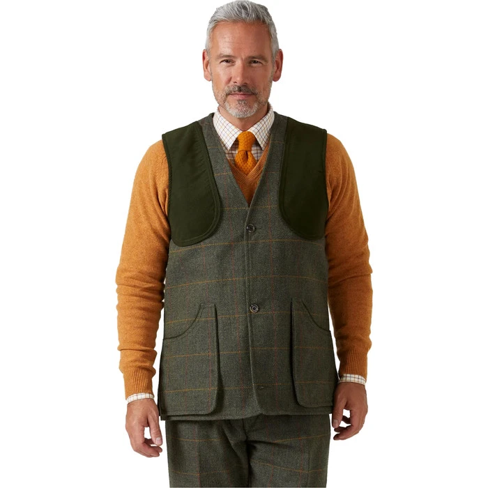 2022 Alan Paine Mens Rutland Tweed Shooting Waistcoat RUTGSHW - Seaweed 1 2022 Alan Paine Mens Rutland Tweed Shooting Waistcoat RUTGSHW - Seaweed