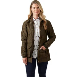 2022 Alan Paine Womens Axford Coat AXFLCOT - Green Check