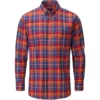 2022 Alan Paine Womens Ilkley Flannel Button Down Collar Shirt ILKGFBD - Red