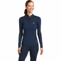 2022 Ariat Womens Ascent 1/4 Zip Long Sleeve Baselayer 10039198 - Navy