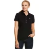2023 Ariat Womens Prix 2.0 Short Sleeve Polo Top 10030467 - Black Colour Black