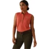 2022 Ariat Womens Prix 2.0 Sleeveless Polo Top 10030404 - Burnt Sienna Colour Burnt Sienna