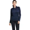 2023 Ariat Womens Sunstopper 2.0 1/4 Zip Base Layer Top 10030429 - Navy Dot Colour Navy Dot