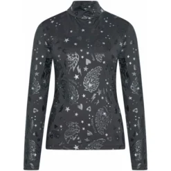 2022 Imperial Riding Womens IRH Shine Bright Turtleneck KL35322007 - Black AOP