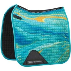 2022 Weatherbeeta Pony Prime Marble Dressage Saddle Pad 1008703 - Blue / Orange Swirl Colour Blue/Orange Swirl