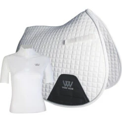 2022 Woof Wear Full Size GP Saddle Cloth & Womens Short Sleeve Performance Riding Shirt Bundle WA0006/WS0001 - White Colour White
