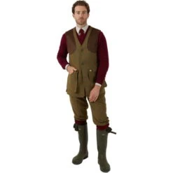 2023 Alan Paine Mens Combrook Tweed Gilet COMGWCT - Sage Colour Sage