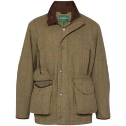 2023 Alan Paine Mens Combrook Tweed Shooting Field Coat COMGFIE - Sage Colour Sage