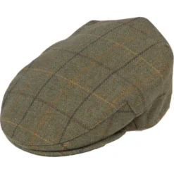 2023 Alan Paine Mens Rutland Tweed Flat Cap RUTGCAP - Dark Moss Colour Dark Moss