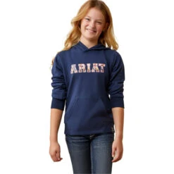 2023 Ariat Junior 3D Logo 2.0 Hoodie 10043381 - Navy / Red
