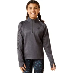 2023 Ariat Junior Tek Team 1/2 Zip Sweatshirt 10046608 - Ebony Grey