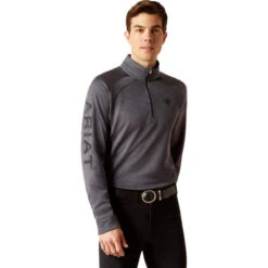 2023 Ariat Mens Tek Team 1/2 Zip Sweatshirt 10032804 - Ebony Colour Ebony