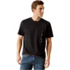 2023 Ariat Mens Vertical Logo T-Shirt 10046108 - Black Colour Black