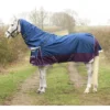 2023 Hy Equestrian DefenceX System 0g Turnout Rug With Detachable Neck Cover 2814 - Navy / Purple