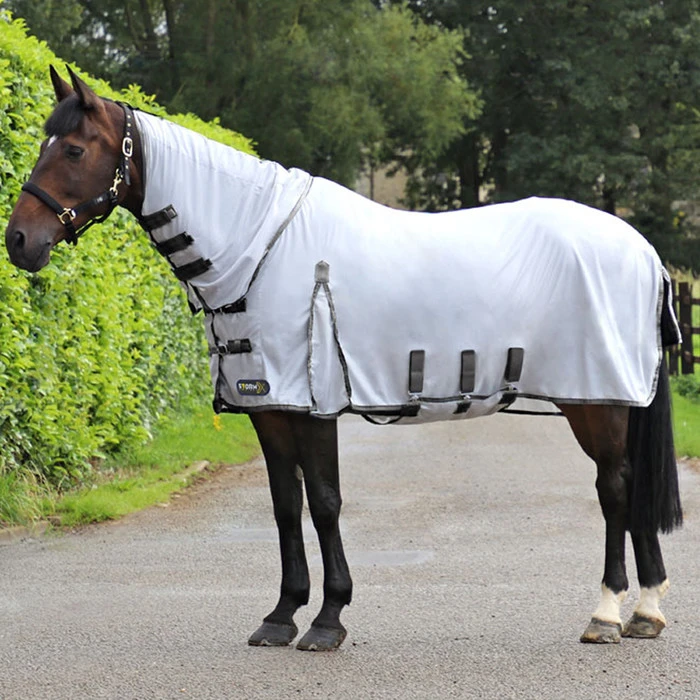 2023 Hy Equestrian StormX Original Gladiator Fly Rug 2678 - White / Grey 1 2023 Hy Equestrian StormX Original Gladiator Fly Rug 2678 - White / Grey