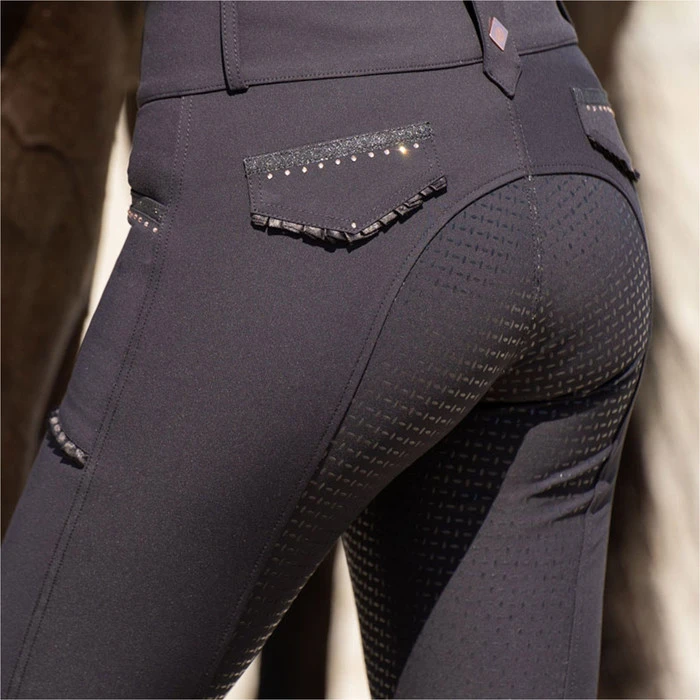 2023 Imperial Riding Womens Diva Capone Full Grip Riding Breeches KL4123003 - Black / Rose Gold Colour Black/Rose Gold 4 2023 Imperial Riding Womens Diva Capone Full Grip Riding Breeches KL4123003 - Black / Rose Gold Colour Black/Rose Gold - Image 4