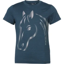 2023 Mountain Horse Childrens U&I Tech T-Shirt 0454004 - Navy Colour Navy
