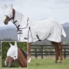 2023 Weatherbeeta Comfitec Essential Fly Rug With FREE Fly Mask WFRFM2 - Grey / White / Maroon