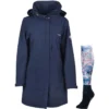 2023 Weatherbeeta Womens Everly Jacket With FREE Stocking Socks 1019059010093730 - Ink Navy / Blossom