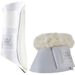 2023 Woof Wear Club Brushing Boots & Pro Overreach Sheepskin Boots Bundle WB0003WB0052 - White Colour White