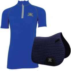 2023 Woof Wear Matchy Matchy Young Rider Shirt & Saddle Pad Summer Holidays Bundle WWYR4 - Electric Blue / Navy