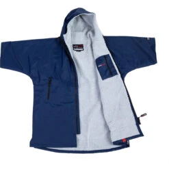 2021 Dryrobe Advance Kids Short Sleeve Premium Outdoor Change Robe ASDABG - Navy / Grey Colour Navy/Grey