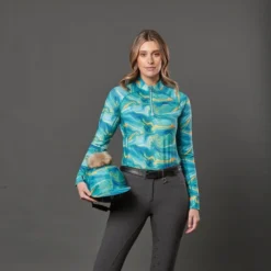 2022 Weatherbeeta Womens Ruby Printed Long Sleeve Top 1009342016 - Blue / Orange Swirl -Ariat Shop 4043 4043 5.700x700