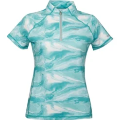 2022 Weatherbeeta Womens Ruby Printed Short Sleeve Top 1009343023 - Turquoise Swirl