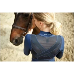 2022 Ariat Womens Ascent 1/4 Zip Long Sleeve Baselayer 10039198 - Navy -Ariat Shop 4126 S21 WMS ENGL Germany AE G5A1038 RTL.700x700