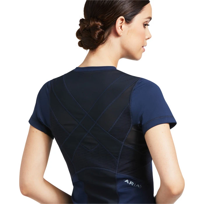 2022 Ariat Womens Ascent Crew Short Sleeve Baselayer 10039199 - Navy 3 2022 Ariat Womens Ascent Crew Short Sleeve Baselayer 10039199 - Navy - Image 3
