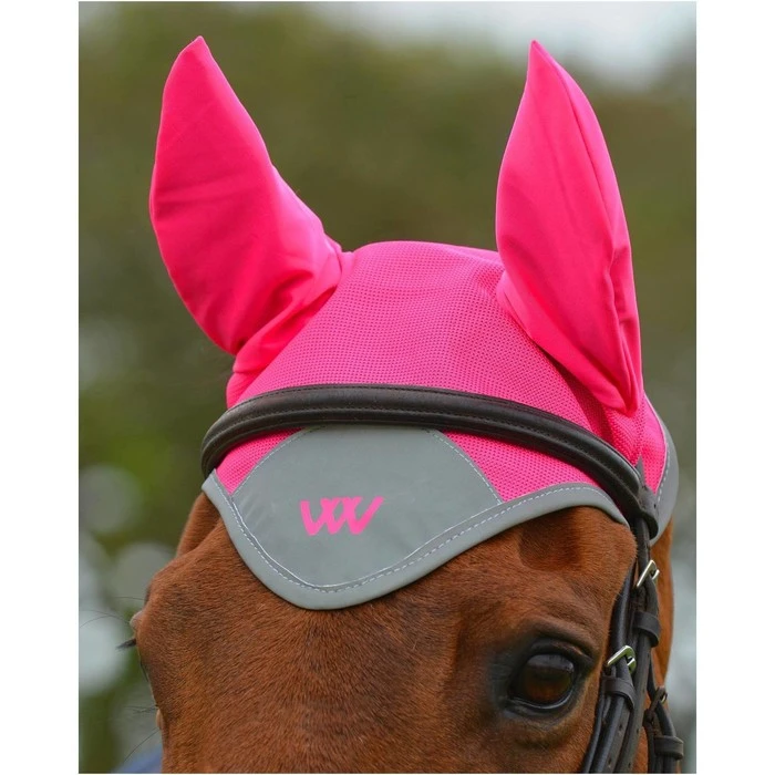 2022 Woof Wear Horse Hi-Viz Fly Veil WS0016 - Pink Colour Pink 2 2022 Woof Wear Horse Hi-Viz Fly Veil WS0016 - Pink Colour Pink - Image 2