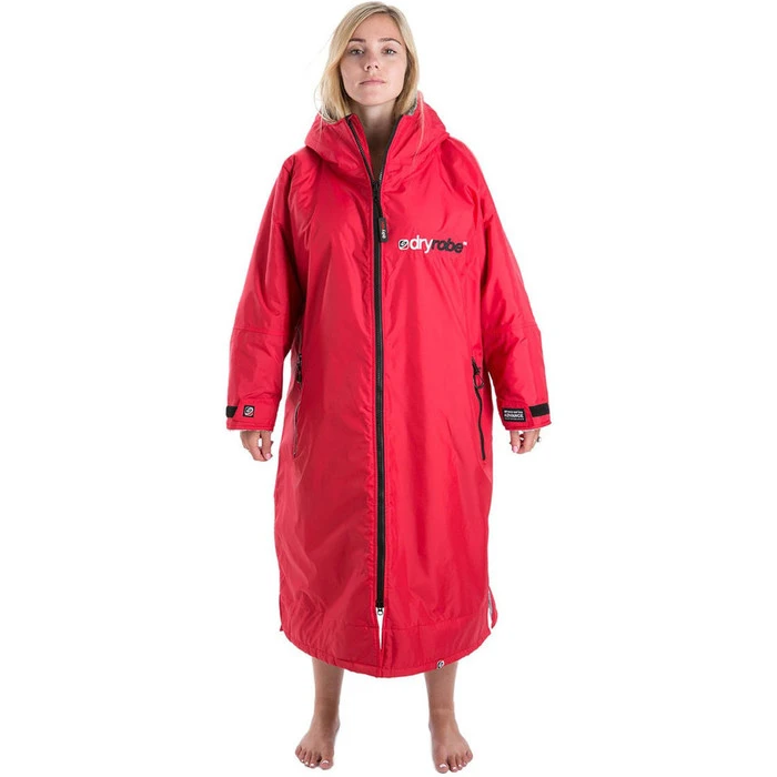2021 Dryrobe Advance Long Sleeve Premium Outdoor Change Robe LSDABB - Red / Grey Colour Red/Grey 2 2021 Dryrobe Advance Long Sleeve Premium Outdoor Change Robe LSDABB - Red / Grey Colour Red/Grey - Image 2