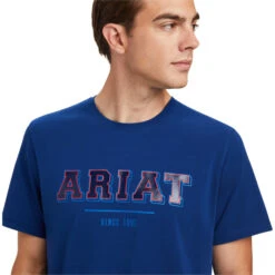 2022 Ariat Mens Varsity Short Sleeve Top 10041352 - Estate Blue -Ariat Shop 4744 F22 MNS ENGL 10041352 detail01.700x700