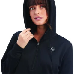 2022 Ariat Womens TEK 1/2 Zip Hoodie 10041676 - Black -Ariat Shop 4764 F22 WMS WEST 10041676 detail01.700x700