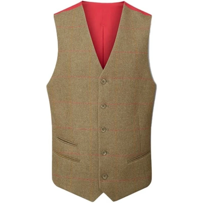 2022 Alan Paine Mens Combrook Tweed Shooting Field Waistcoat COMGLBW - Hawthorn Colour Hawthorn 2 2022 Alan Paine Mens Combrook Tweed Shooting Field Waistcoat COMGLBW - Hawthorn Colour Hawthorn - Image 2