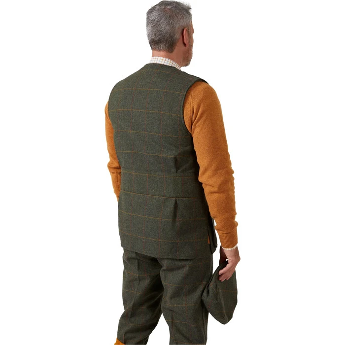 2022 Alan Paine Mens Rutland Tweed Shooting Waistcoat RUTGSHW - Seaweed 3 2022 Alan Paine Mens Rutland Tweed Shooting Waistcoat RUTGSHW - Seaweed - Image 3