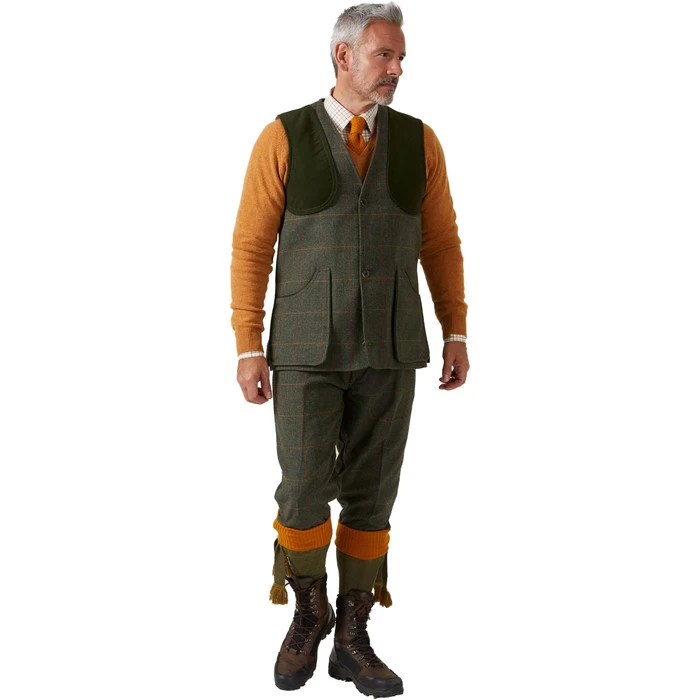 2022 Alan Paine Mens Rutland Tweed Shooting Waistcoat RUTGSHW - Seaweed 2 2022 Alan Paine Mens Rutland Tweed Shooting Waistcoat RUTGSHW - Seaweed - Image 2