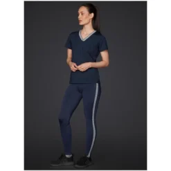 2023 Mountain Horse Womens Active Stripe Tech Tights 053210 - Navy -Ariat Shop 5761 202320Mountain20Horse20Womens20Active20Stripe20Tech20Tights2005321020 20Navy Front.700x700