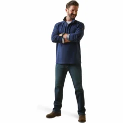 2023 Ariat Mens Portola 1/2 Zip Sweatshirt 10043783 - Navy -Ariat Shop 5859 10043783 full.700x700