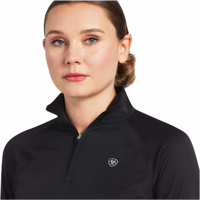 2023 Ariat Womens Sunstopper 2.0 1/4 Zip Baselayer 10030429 - Black Colour Black 5 2023 Ariat Womens Sunstopper 2.0 1/4 Zip Baselayer 10030429 - Black Colour Black - Image 5
