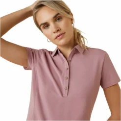 2023 Ariat Womens Cloverdale Polo 10043902 - Nostalgia Rose -Ariat Shop 5872 10043902 01.700x700