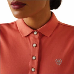 2022 Ariat Womens Prix 2.0 Sleeveless Polo Top 10030404 - Burnt Sienna Colour Burnt Sienna -Ariat Shop 5876 202220Ariat20Womens20Prix202.020Sleeveless20Polo20Top201003040420 20Burnt20Sienna20Close20Up.700x700